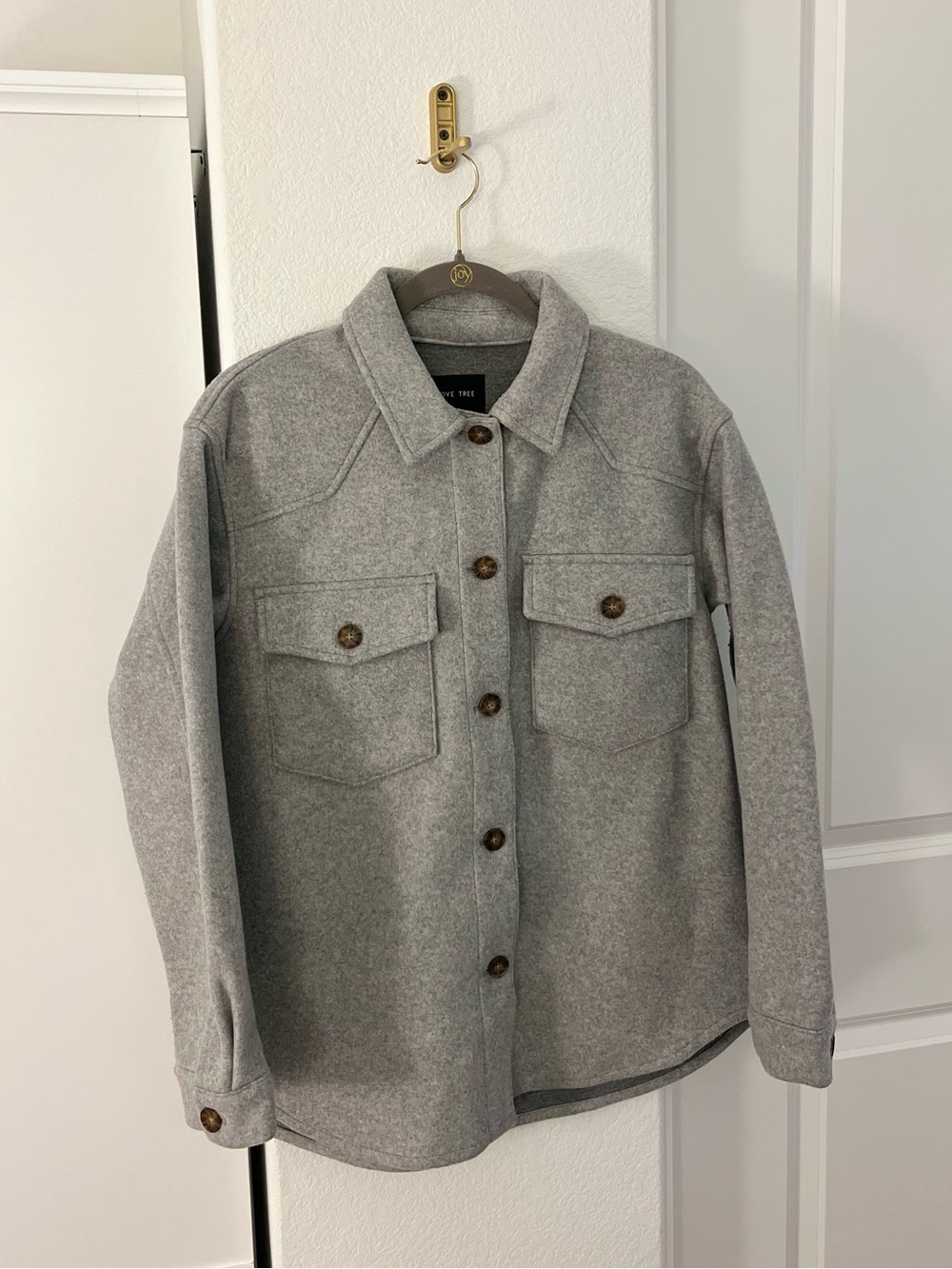 Love Tree Gray Button Front Coat Women’s Small